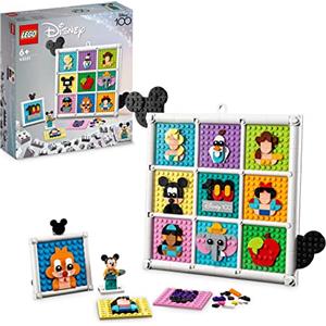 LEGO 43221 Disney 100 Anni di Icone Disney, Set di Arti e Mestieri con Personaggi da Parete, 72 Divertenti Mosaici da Creare con il Minifigure di Topolino Artista, Giochi per Bambini