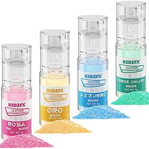 HXDZFX Glitter Commestibili Spray - 4 Colori 100% Commestibile Zuccherini Decorativi per Dolci, Drink, Decorazioni Torte, Cioccolatini, Muffin, Champagne, Cocktail, Panna, etc. (5g Ciascuno)