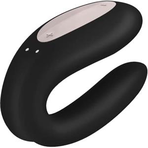 Satisfyer Coppia di vibratori Satisfyer 'Double Joy Connect App' 9 cm | Giocattoli sessuali per coppie estremamente forti | Varie vibrazioni grazie al controllo tramite app | Colore nero