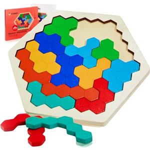 CUBIDI® Tangram Hexagon originale | Promuove il pensiero logico e l'immaginazione spaziale | Gioco di abilità in legno di alta qualità | Giocattolo in legno per ragazzi e ragazze dai 4 anni in su