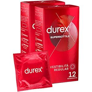 Durex SuperSottile Vestibilità Regolare Preservativi Sottili, 24 Profilattici