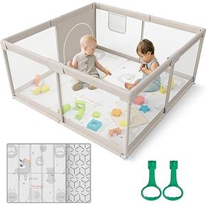ZEEBABA Box per bambini, con materassino 120x120cm, modulare, pieghevole, grande per la casa