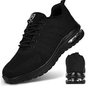 OFFCUP Scarpe Antinfortunistiche Uomo Scarpe da Lavoro Sneaker da Lavoro Punta in Acciaio Leggere Scarpe da Trekking Traspiranti Comode Anti-Smash Anti-Perforazione Traspiranti Antiscivolo 44EU