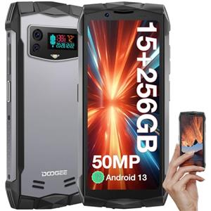 DOOGEE Smini [2024] Rugged Smartphone, 15GB +256GB Telefono Indistruttibile (TF 2TB), 3000mAh Batteria, Android 13 Smartphone Rugged, 50MP Telefono Cellulare, 4.5'' QHD+, IP68/IP69K, NFC/Face ID/GPS