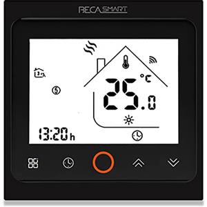BecaSmart Serie 002 Termostato Smart WiFi per 3A Riscaldamento della caldaia LCD Touch Screen di controllo della programmazione intelligente con Assistente vocale Alexa/Google Home Nero