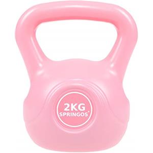 SPRINGOS Kettlebell kettlebell 2 kg rosa swing manubri per le donne sollevamento pesi attrezzature sportive fitness allenamento con i pesi costruzione muscolare allenamento della forza