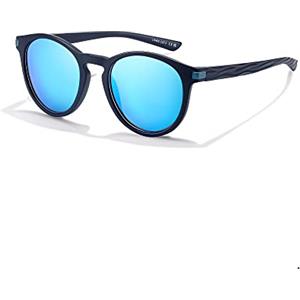 SIPHEW Occhiali da Sole da Uomo Polarizzati Occhiali Tondi della Fiamma Vintage Sunglasses Protezione UV400, 50mm