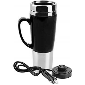 OeyeO 12V Bollitore Elettrico per Auto Portatile, 450ML Caldaia per acqua Potabile in tazza da Viaggio per auto in Acciaio Inossidabile per Acqua Tè Caffè Latte(12V)