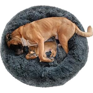 QOFLY Design a ciambella, cuccia per cani, diametro 80 cm, cuscino rotondo per cani, cuccia per cani di taglia grande media e piccola taglia.