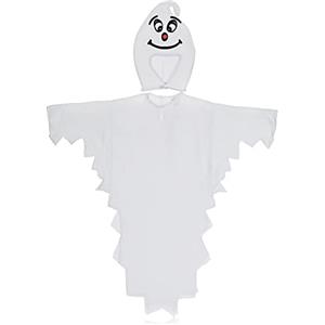 com-four® Costume fantasma per bambini - costume da fantasma di Halloween o carnevale con cappuccio per bambini o ragazzi e ragazze - 110 cm