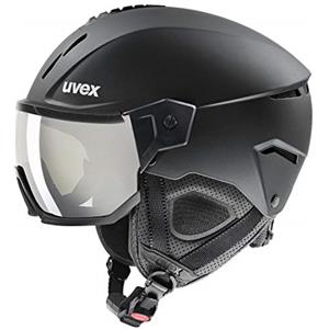uvex instinct visor, casco da sci robusto unisex, con visiera, regolazione individuale delle dimensioni, black matt, 59-61 cm