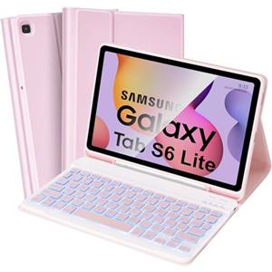 SOPPY Custodia per Tastiera Samsung Tab S6 Lite, 7 Colori Retroilluminata, Italiano QWERTY, Custodia con Tastiera Rimovibile per Samsung Tab S6 Lite 10.4