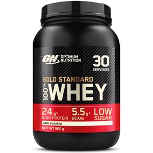 Optimum Nutrition Gold Standard 100% Whey Proteine in polvere per lo Sviluppo e il Recupero Muscolare con Glutammina e Aminoacidi BCAA Naturali, senza Aromi, 30 Dosi, 900 g