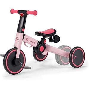 kk Kinderkraft Kinderkraft Triciclo 3in1 4TRIKE, Mini bici, Carrello, Sella regolabile, Pieghevole, da 12 mesi a 5 anni, Rosa