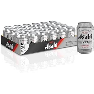 Asahi Super Dry Birra Premium Dry Lager, Cassa con 24 Birre in Lattina da 33 cl , 7.92 L, Birra Giapponese dal Gusto Pulito, Secco e Rinfrescante, Gradazione Alcolica 5.2%