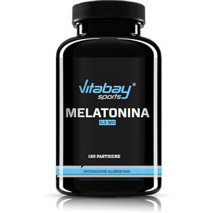 Vitabay melatonina ad alto dosaggio | 120 pastiglie vegane | 0,5 mg di melatonina pura bioattiva per compressa | Testato in laboratorio e realizzato con materie prime di alta qualità