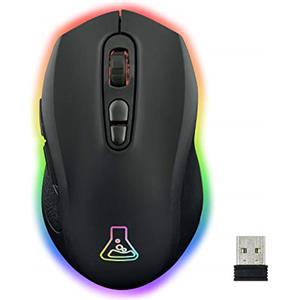THE G-LAB Kult Neon Mouse da Gaming Wireless Ricaricabile - Preciso e Reattivo, Wireless Gaming Mouse 2400 DPI, RGB LED, Batteria Lunga Durata, 7 Pulsanti, Ultra Leggero, Compatibile PC/PS5/Xbox One