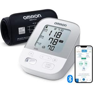 OMRON X4 Smart moniteur de tension artérielle Bluetooth- Tensiomètre bras, validé cliniquement, Tensiometre Bras avec détection des pulsation cardiaques irrégulières, mémoire 2 utilisateur 60 mesures