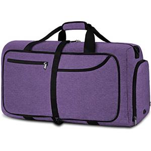 NEWHEY Borsone da Viaggio Pieghevole 65L 40L Grande capacità Duffel Bag Travel Leggero Impermeabile Borsoni da Palestra per Campeggio Viaggio Palestra Sport Vacanza Borsa Uomo e Donna (Purple-65L)
