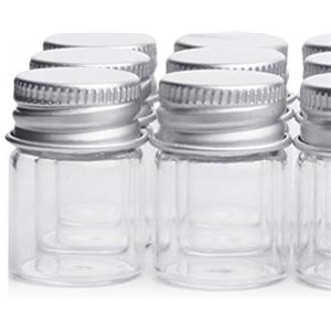 LIOOBO 12Pcs Small Mason Jars Mini Glass Canning Barattolo con Coperchi a Vite Vasetti di Campioni Vuoti Barattoli di Vetro Tiny Glass Jars per Arts Artigianato Matrimonio 5Ml