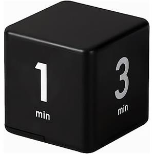 Mobxpar Timer digitale a cubo, cronometro, timer per bambini, timer di esercizio, timer di allenamento e timer di gioco, timer di gravità, per studio, cucina, cucina, yoga (nero 1-3-5-10)