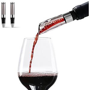 Wiwoney - Aeratore per Vino Rosso, Decanter per Vino Rosso, Versatore Anti-Goccia, Ossigenatore Vino da Bottiglia, Confezione da 2 (marrone)