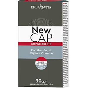 ERBA VITA Newcap Krino Tablets integratore alimentare a base di Miglio per il benessere dei capelli, coadiuvante nei trattamenti anticaduta - 30 Tablets