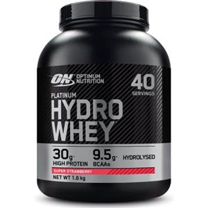 Optimum Nutrition Platinum Hydro Whey, Proteine in Polvere Whey Isolate Idrolizzate, Powder con Aminoacidi Essenziali, Glutammina e BCAA, Gusto Fragola, 40 Porzioni, 1.6 kg