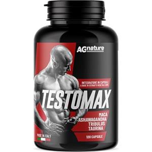 AG nature Testosterone Uomo Aumento Massa Muscolare x Palestra 120 Capsule | Integratore Forte Energizzante con Maca Peruviana, Magnesio, Zinco e Vitamina B6