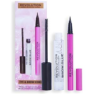 Makeup Revolution Makeup Makeup Revolution Set Regalo Icone Sguardo & Sopracciglia, Brow Glue e Eyeliner Liquido Inclusi