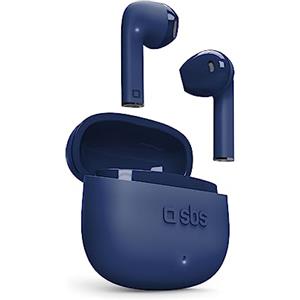 SBS Auricolari TWS ONE COLOUR con custodia di ricarica, controlli touch e microfono integrato, assistente vocale, fino a 3 ore di ascolto, cavo di ricarica USB-C incluso, blu