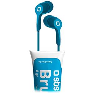 SBS Auricolare Brush stereo in confezione tubetto vernice, cavo jack da 3,5 mm, microfono integrato, tasto alla risposta, colore blu