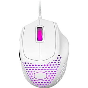 Cooler Master MM720 RGB-LED Claw Grip Wired Gaming Mouse - Ultra Lightweight 49g Honeycomb Shell, 16000 DPI Optical Sensor, 70 Million Click Micro Switches, Smooth Glide PTFE Feet - Matte White