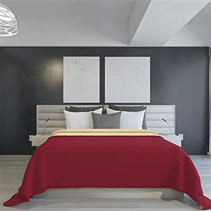 Italian Bed Linen PIUMINO ESTIVO IGNIFUGO MICROFIBRA BICOLORE, Bordeaux/Panna, 260 x 270 cm