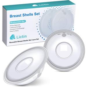Lictin 2 Coppette Raccoglilatte-Proteggi Capezzolo per l'allattamento (30ML), senza Bisfenolo A (BPA), in morbido silicone con fori di ventilazione, conchiglie per l'allattamento riutilizzabili