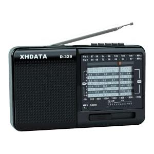 XHDATA D-328 Radio Portatile Mini Ricaricabile Radio Multibanda Supporto TF Card MP3 Player FM AM SW Full Band Radio (Nero)