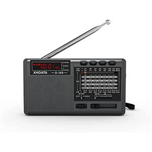 XHDATA D368 Mini Radio Portatile Ricaricabile FM/AM(MW)/SW Radiolina Tascabile Supporta TF Card/USB/Bluetooth MP3 Player