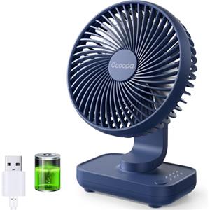 OCOOPA Ventilatore da Tavolo USB con Batteria di 4000mAh Ricaricabile, Mini Ventilatore da Tavolo Portatile di 12cm a 4 Velocità