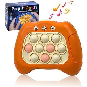 Jastown Console di gioco Quick Push Bubbles,Pulsante Puzzle Pop Game,anti-stress breakthrough puzzle game machine,Giocattoli sensoriali Fidget per l'autismo,Gioco di coordinazione occhio-mano (orange)