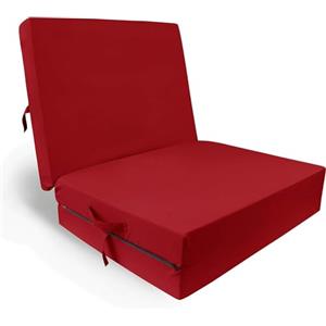 Herlag Materasso Pieghevole Junior (Colore Rosso, Dimensioni 190 x 60 cm, Letto per Gli Ospiti, Materasso Pieghevole, Rivestimento Lavabile)