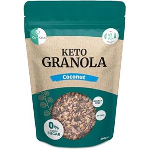 Go-Keto Keto Granola Coconut 290g - Low Carb Keto Muesli per una deliziosa colazione keto, con scaglie di cocco, noci, frutta, semi di girasole e semi di zucca, vegan, senza glutine