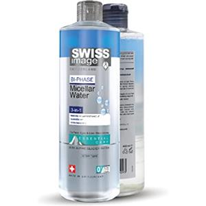 Swiss Image SWISSIMAGE Acqua Micellare Viso Bi-Fase 3 in 1, detergente Viso-Occhi-Labbra, con Acqua dei ghiacciai Alpini, Qualità Svizzera (1 x 400 ml)