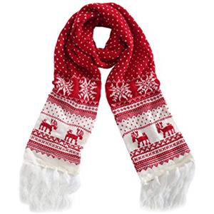 TENDYCOCO sciarpa invernale con fiocco sciarpa natalizia sciarpa renna sciarpa lavorata a maglia lunga rossa