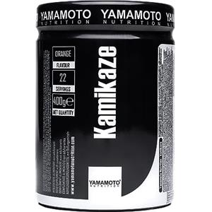 YAMAMOTO NUTRITION Kamikaze 400 gr, Integratore Alimentare per Sportivi con L-Citrullina, Glutatione Setria, Caffeina, Creatina e BCAA, Funzione Anticatabolica ed Energetica, Gusto Arancia