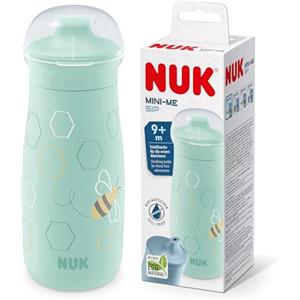 NUK Mini-Me Sip Tazza per bambini | 9+ mesi | 300 ml | Borraccia per bambini | Beccuccio temperato antigoccia | Infrangibile | Mint Bee