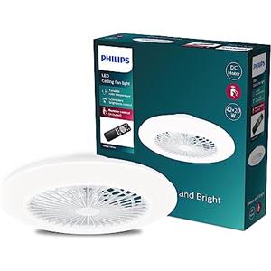 Philips Lighting Philips LED Amigo Lampada da Soffitto con Ventilatore, SceneSwitch, 20W+40W, Telecomando Incluso, Bianco