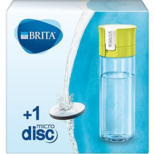 BRITA Borraccia filtrante per acqua, Lime (0.6l) - incl. 1 filtro MicroDisc per la riduzione di cloro, erbicidi, pesticidi e impurità