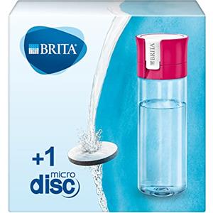 BRITA Bottiglia con filtro per l'acqua, riduce il cloro e le impurità organiche, senza BPA, rosa, 600 ml