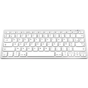 Bluestork Tastiera senza fili Bluetooth per MacBook Pro, MacBook Air, iPad, iPhone - Mini tastiera Mac francese AZERTY, compatta, ultra sottile, leggera, silenziosa - NUOVO 2022 (bianco)