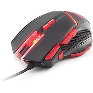 DR1TECH Hunter+ Mouse da Gaming Professionale con Filo Resistente [5 Pesi Removibili + TRIPLE FIRE] - 9 Tasti fino a 4200 DPI - Mouse Ergonomico da Gioco per PC/PS4